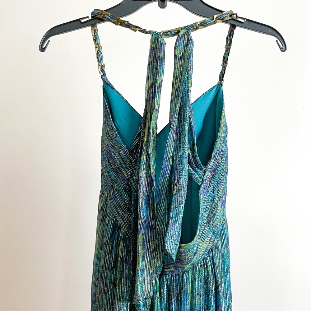 BCBGMaxAzria Silk Metallic Snake Print Open-back Maxi Dress - Picture 7 of 10